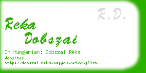 reka dobszai business card